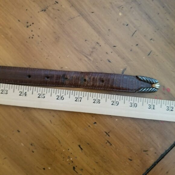 Brighton Museum Roman Greco Sphinx Coin Brown Mock Croc Sz Small Leather Belt - Picture 15 of 16